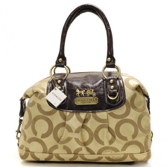 Coach Madison In Signature Medium Khaki Satchels AAW | Women